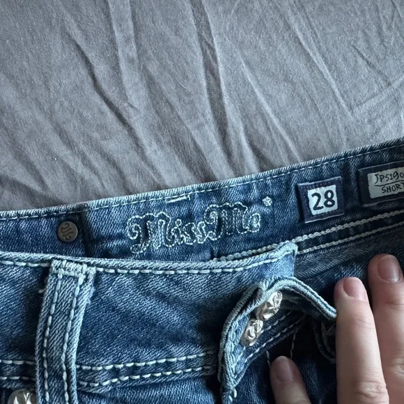 Miss Me Short Shorts with Embellishments & Zippers - Picture 3 of 4